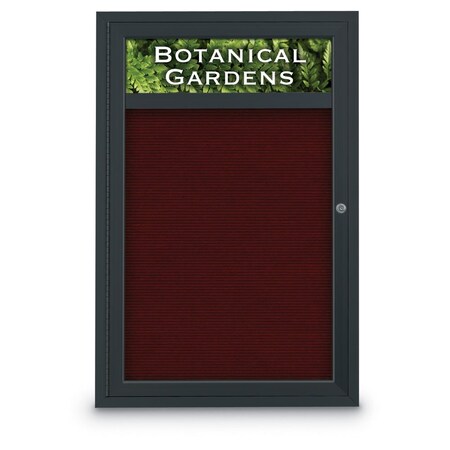 United Visual Products Indoor Enclosed Combo Board, 42"x32", Black Frame/Black Porc & Keylime UVCB4232B-BLKPORC-KEYLIME